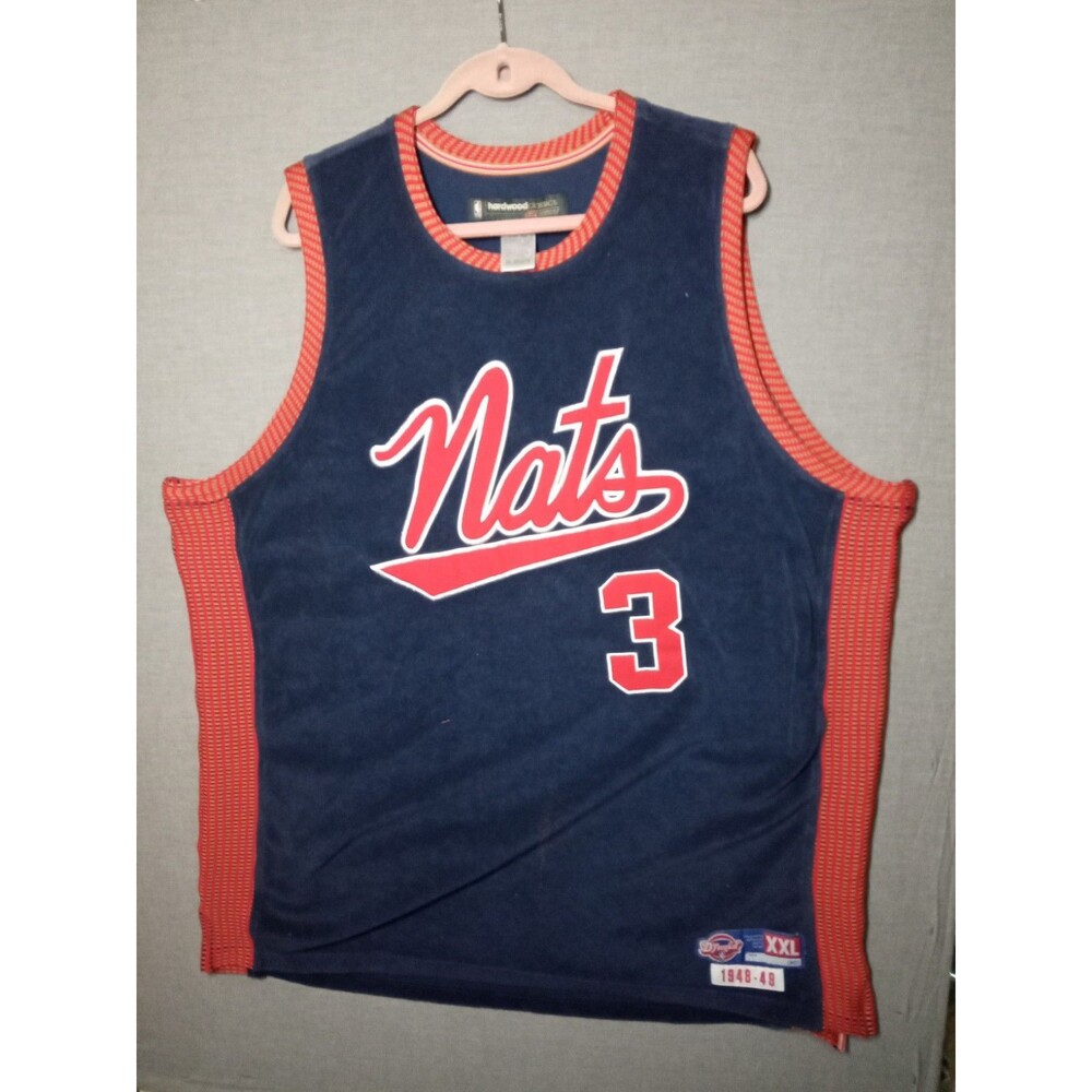 Allen Iverson XL Reebok Hardwood Classics 1948-49 D'funkd Nats Jersey Blue XXL